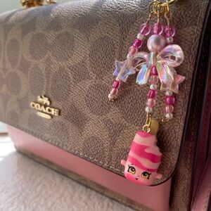 Pink popsicle shopkin keychain
